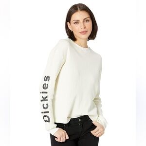 Dickies Juniors Cream Long Sleeve Thermal Women T Shirts